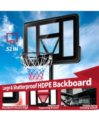 Adjustable Portable Basketball Hoop Stand with Shatterproof Backboard Wheels