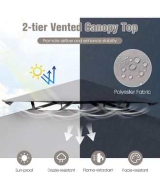 10.5 x 5 FT Grill Gazebo with Side Awning and Double-Tiered Top