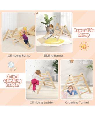 3-in-1 Climbing Set Foldable and Adjustable Kids Triangle Set