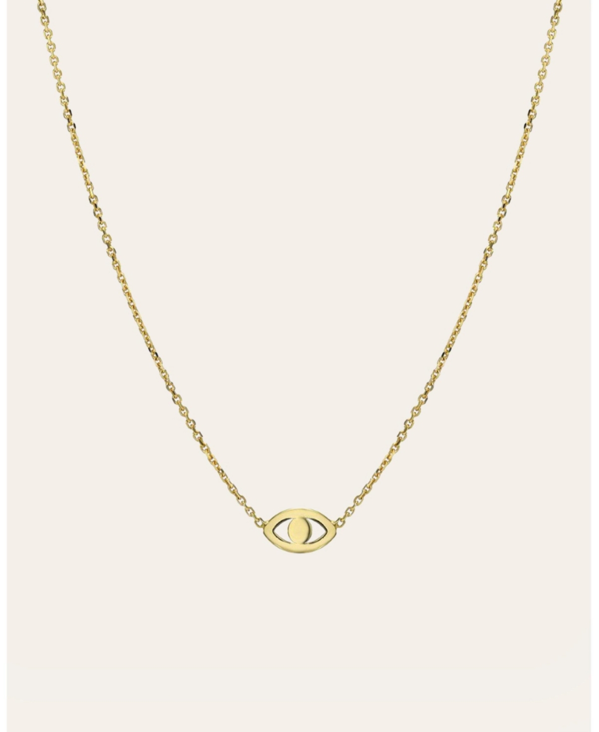 14k Gold Mini Evil Eye Necklace - Yellow gold