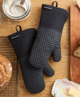 Gourmet Series Gridlines Oven Mitts Set, Pack of 2