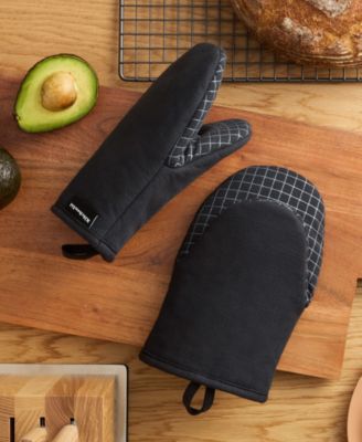 Gourmet Series Gridlines Mini Oven Mitts Set, Pack of 2