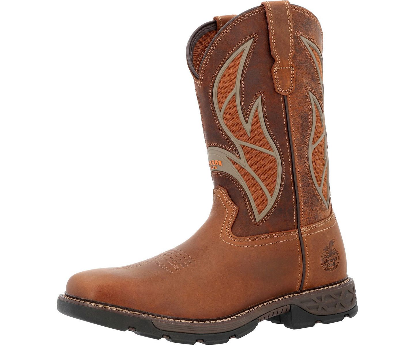 Мужские ботинки GEORGIA BOOT Carbo-Tec FLX Pull-on with InsulKul Work in Brown/Brick, цвет: Коричневый — фото 6