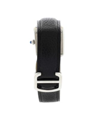 Tank Solo Quartz Watch in Stainless Steel and Leather 24mm