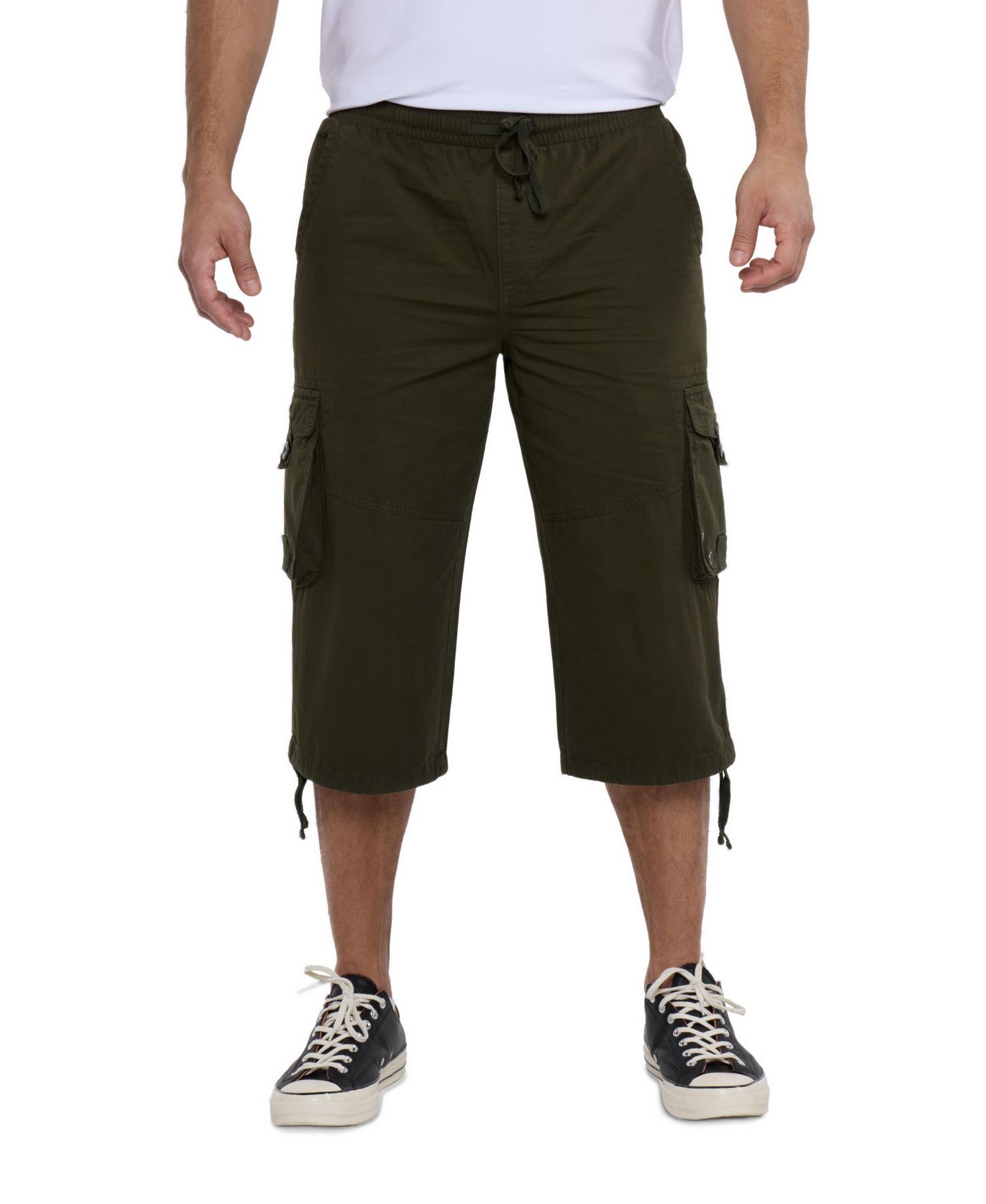 Men's X RAY 18" Elastic Waist Capri Long Cargo Shorts