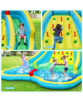 Inflatable Water Park Bounce House with Double Slide and Climbing Wall