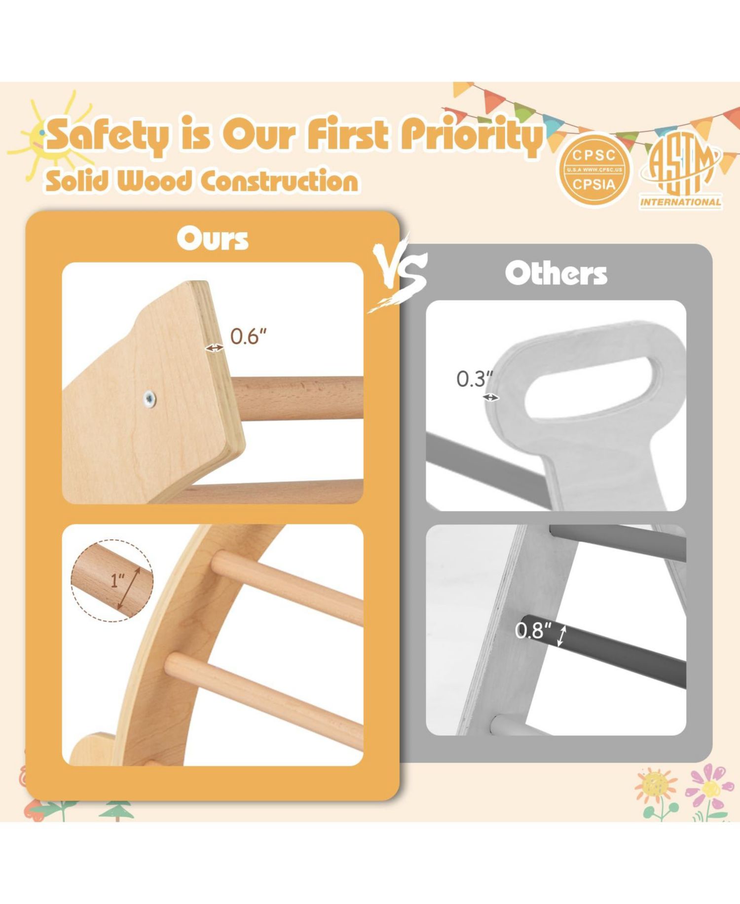Montessori 6-in-1 Climbing Arch Climber with Cushion