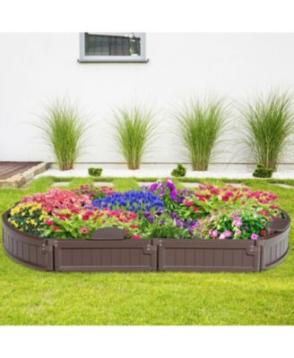 6 Feet Kids Oval Sandbox with Built-in Corner Seat and Bottom Liner