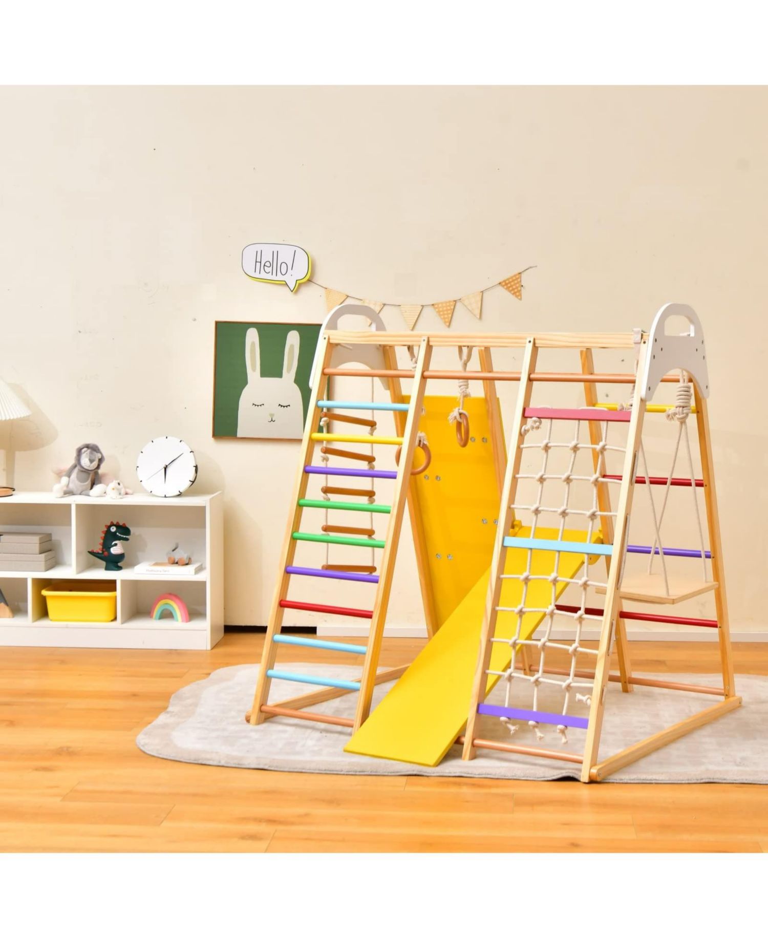 8-in-1 Beech Wood Jungle Gym Playset