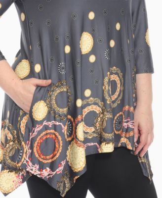 Plus Size Printed Flowy Hem Swing Top