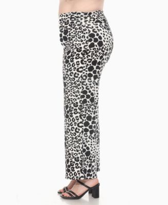 Plus Size Big Leopard Print Wide Leg Pants