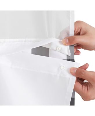 Hookless Sheer Panel Shower Curtain with Snap-In Liner and Grommets, 72" x 75"