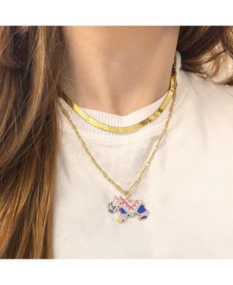 Multicolored Enamel Rhino Charm 14K Gold