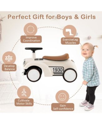 Kids Sit to Stand Vehicle with Working Steering Wheel and Under Seat Storage