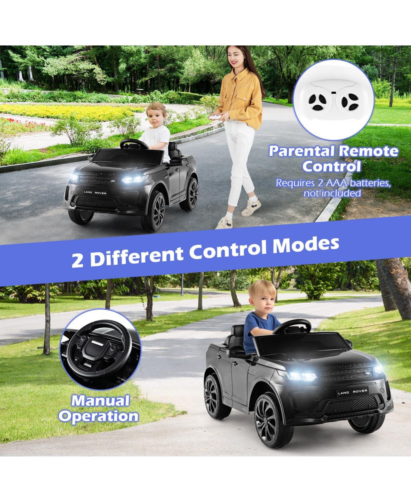 Детская игрушка Mecale 12V Kids Ride On Car with Remote Control Lockable Doors Slow Start System and LED Lights, цвет: Чёрный — фото 5