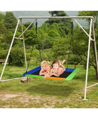 60 Inches Platform Tree Swing Outdoor with  2 Hanging Straps