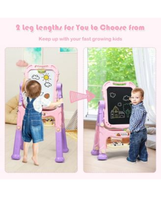 Height Adjustable Kids Art Easel Magnetic Double-Sided Board