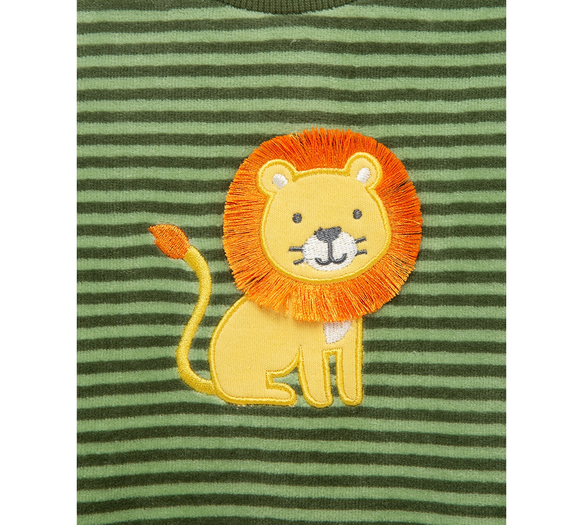 Little Me Baby Boys Lion Stripe Velour Sweatshirt & Jogger Pants, 2 Piece Set In Green