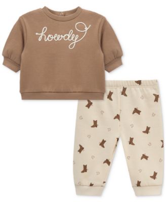 Focus Kids - Baby Girls Wild West Sweatshirt & Jogger Pants, 2 Piece Set