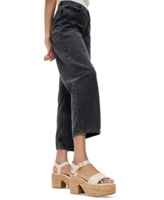 Women's Strappy Leather Cork Platform Sandals