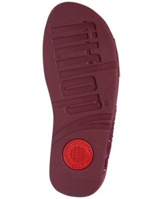 Women's Lulu Embellished Metallic Crisscross Slide Sandals