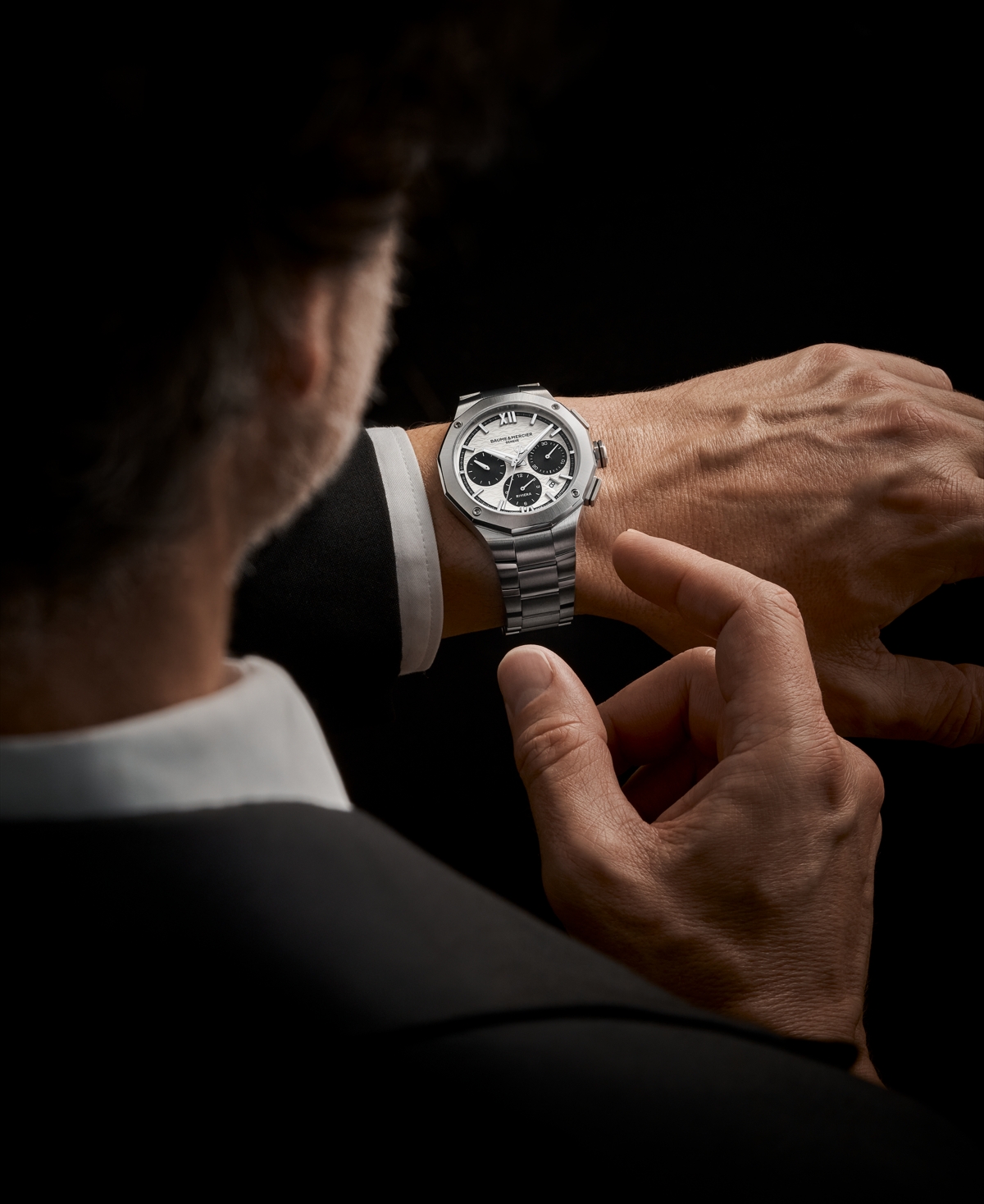 Baume & Mercier Men's Swiss Automatic Chronograph Riviera Stainless Steel Bracelet Watch 41mm