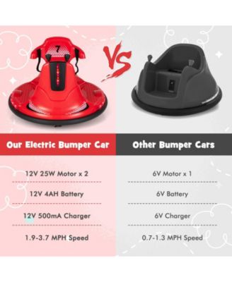 12V Kids Ride On Bumper Car with Remote Control Lights and Music