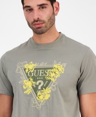 Men's Flower Triangle Short Sleeve Logo Graphic T-Shirt