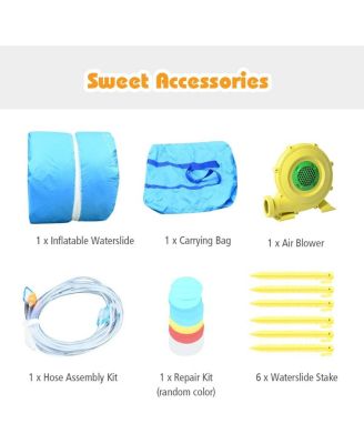 Inflatable Water Slide Bounce House with Water Cannon and Air Blower