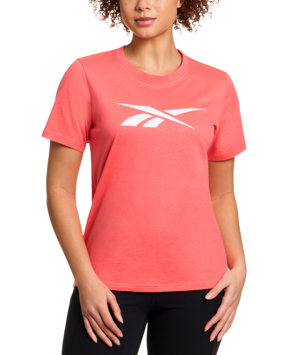 Women's Cotton Logo-Graphic Crewneck T-Shirt - Sunset Coral