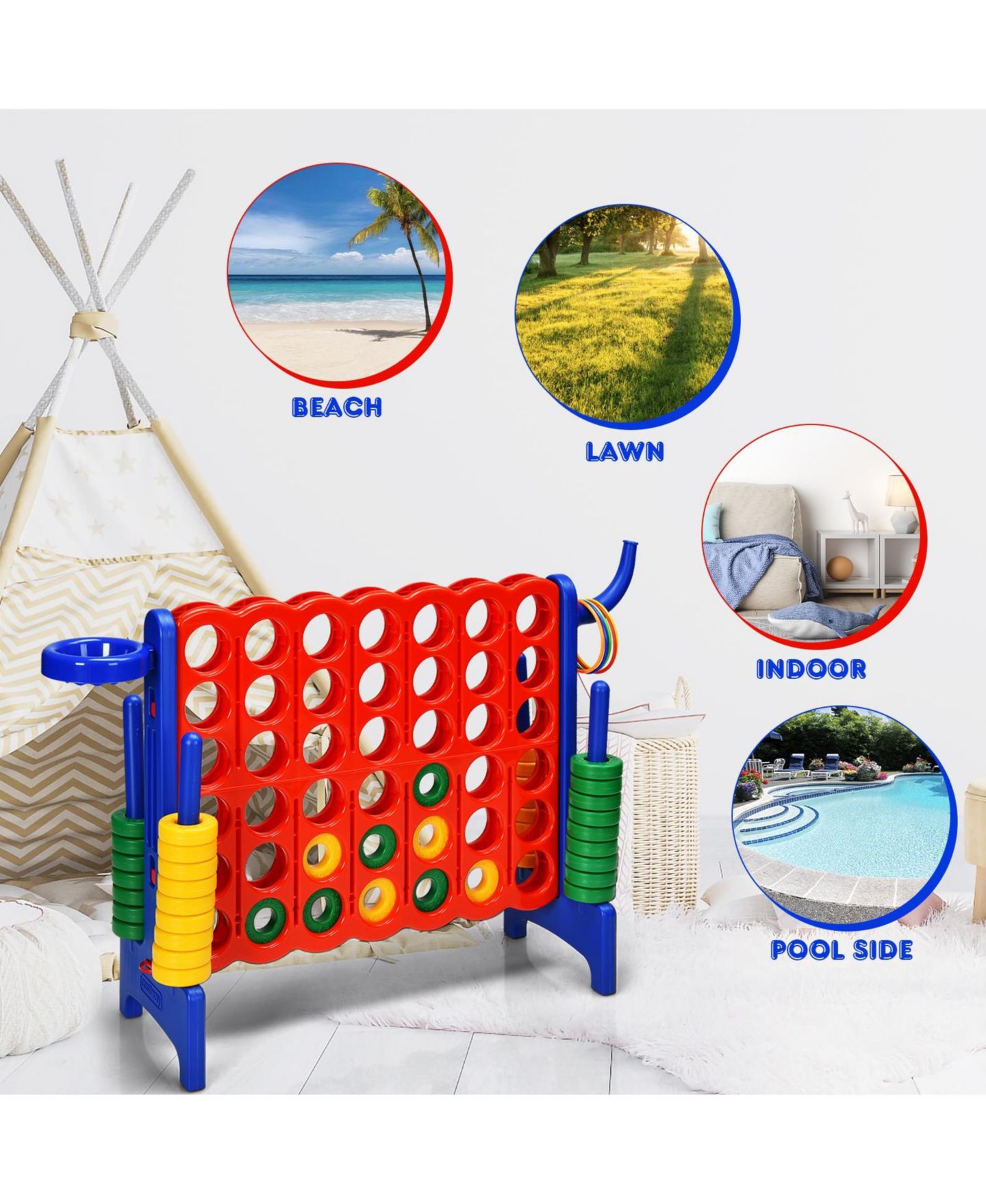 Детские игрушки Mecale 2.5ft 4-to-Score Game Set, цвет: Синий — фото 8