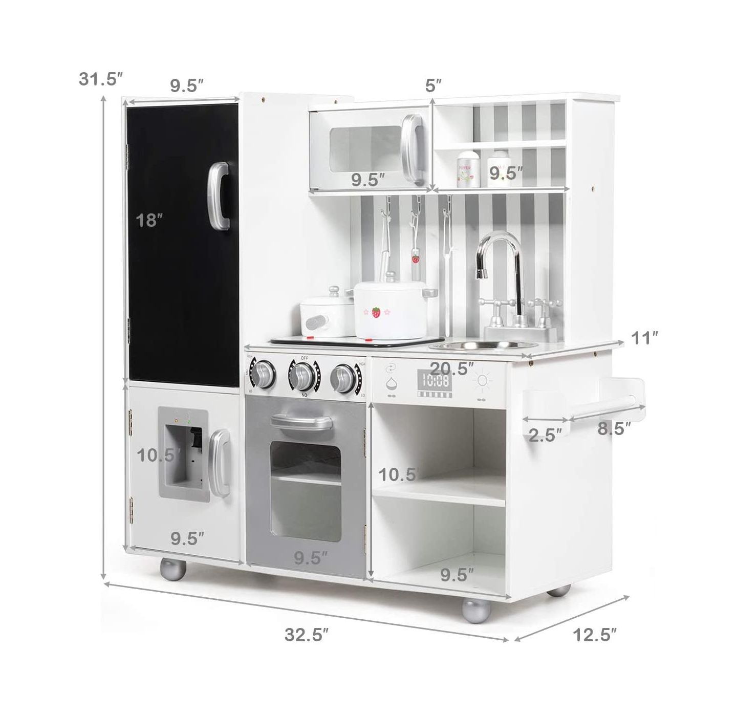 Детский игровой набор Mecale Cooking Kitchen Playset with Lights and Sounds, Ages 3+, цвет: Белый — фото 3