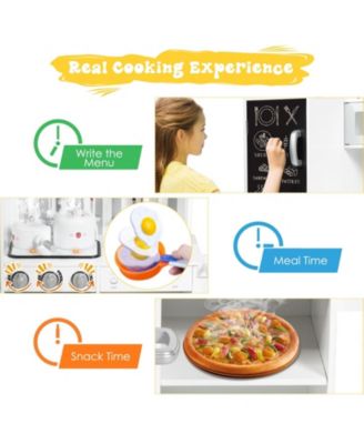 Wooden Pretend Cooking Food Set with Simulated Sound