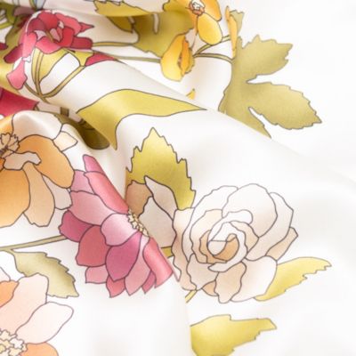 Bouquet - Long Satin Silk Scarf for Women