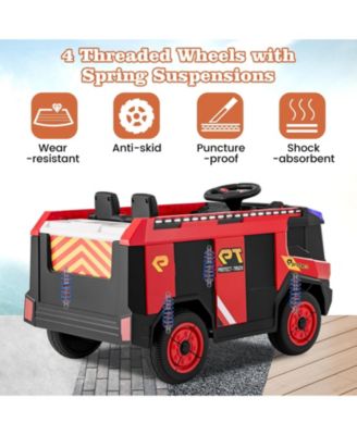 12V Kids Ride on Fire Truck 2-Seater with Remote Control and Water Gun