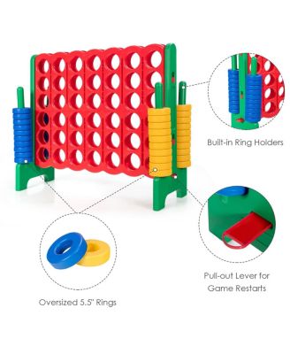 4-to-Score Giant Game Set with 42 Jumbo Rings and Quick-Release Slider