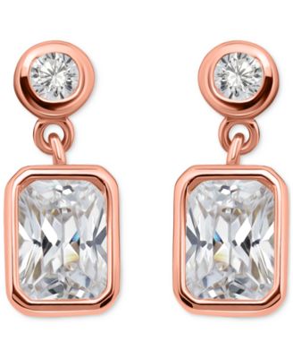 Giani Bernini - Cubic Zirconia Round & Octagon Bezel Drop Earrings