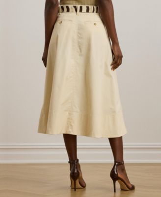 Women's Button-Front Micro-Sanded Twill Skirt
