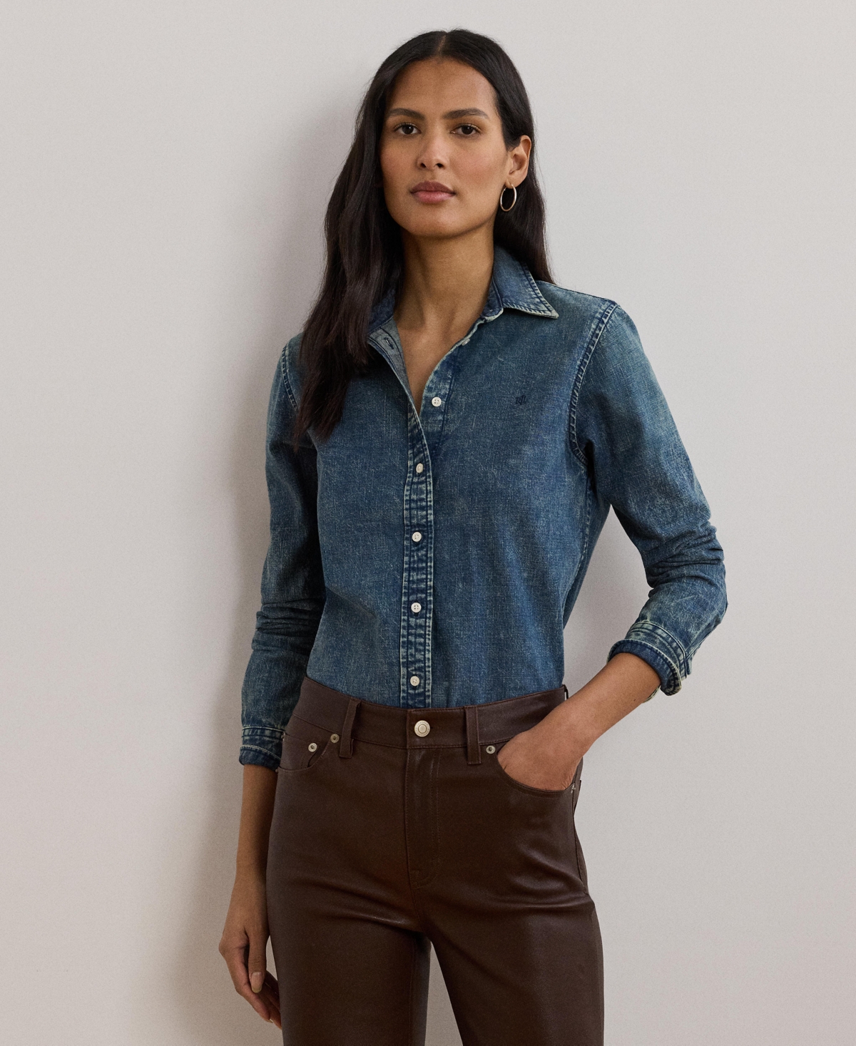 Women's Classic-Fit Denim Shirt - Haze Wash