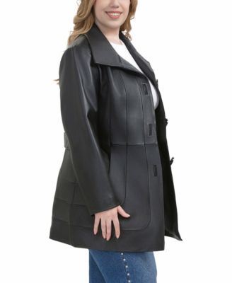 Plus Size Erika Leather Coat