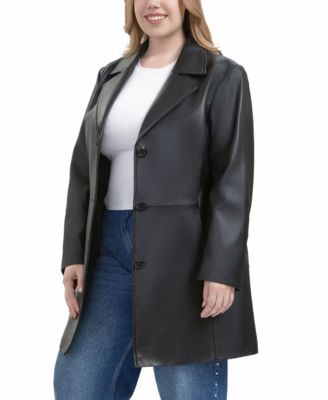Plus Size Irina Leather Coat