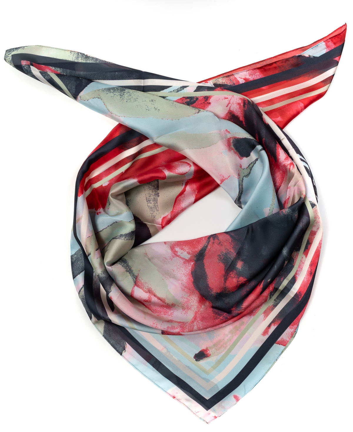 Watercolor Floral Square Scarf - Sand Multi