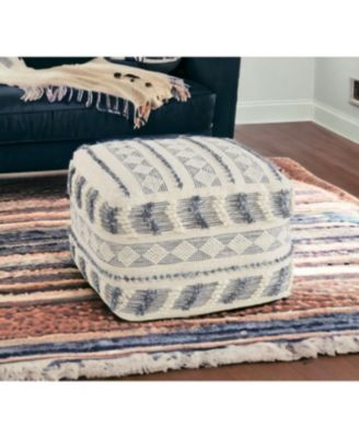 Wool Ottoman for Living Room Footrest and Cozy Home Decor