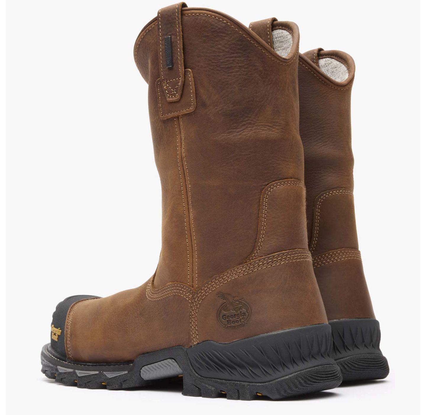 Мужские ботинки GEORGIA BOOT Rumbler Composite Toe Waterproof Pull-on Work Boot, цвет: Чёрный / Коричневый — фото 3