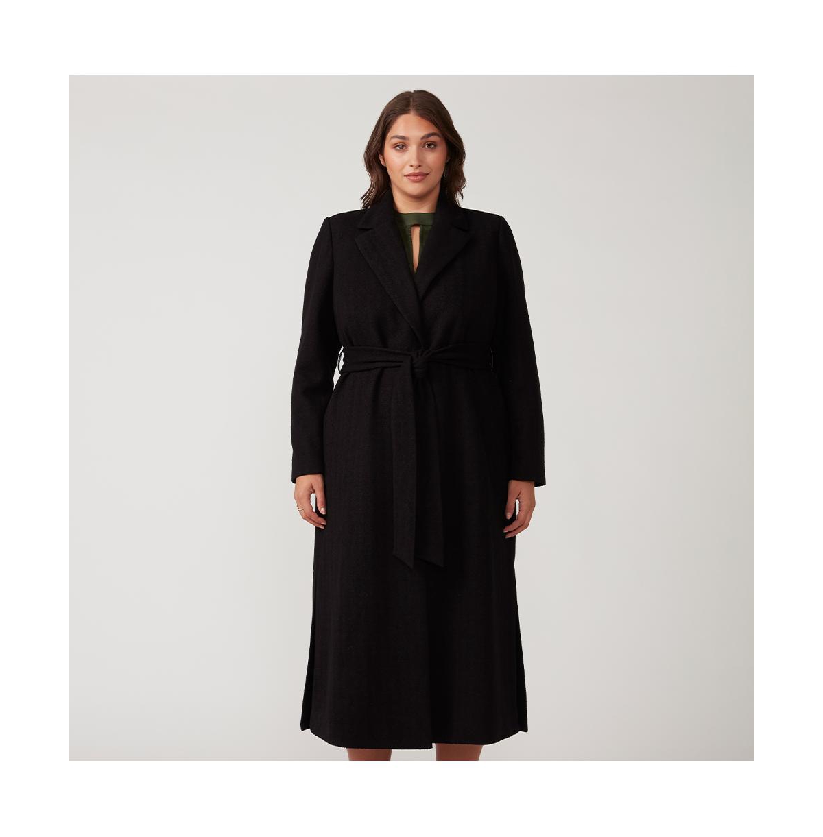 Charmed Robe Black Long Below Knee Coat - Black