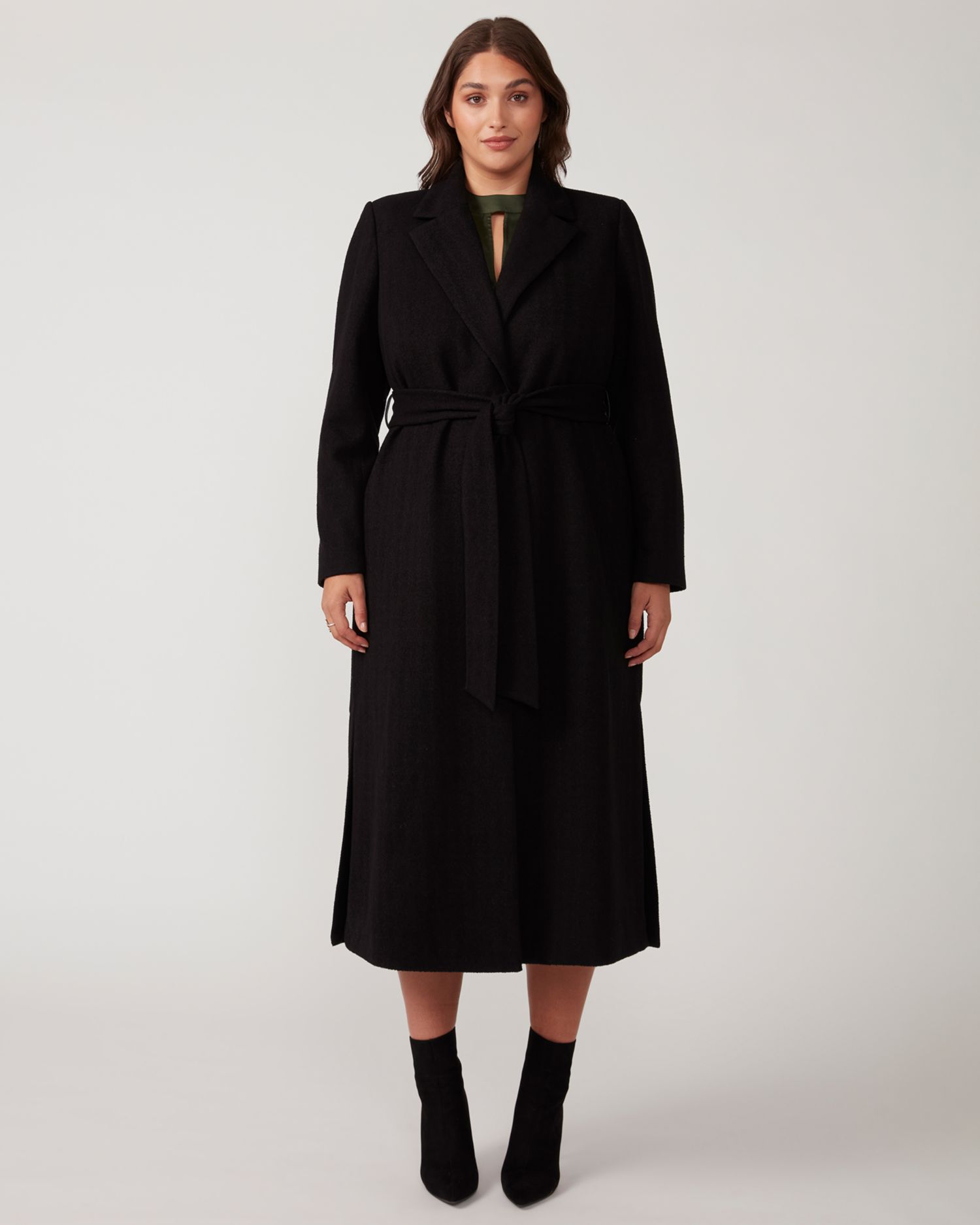 Women's Charmed Robe Black Long Below Knee Coat