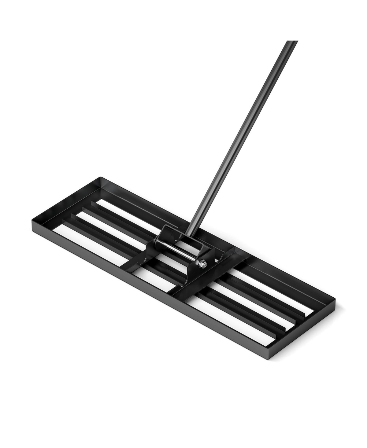 30 x 10 Inch Lawn Leveling Rake with Ergonomic Handle-Black - Black