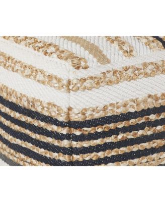 18" Tan Jute Ottoman