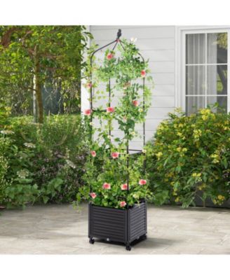 HIPS Raised Garden Bed Poly Wood Elevated Planter Box-Black