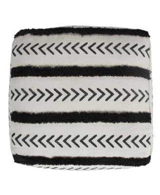 18" White 100% Cotton Ottoman